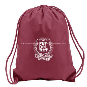 Branded Logo Polyester Drawstring Backpacks